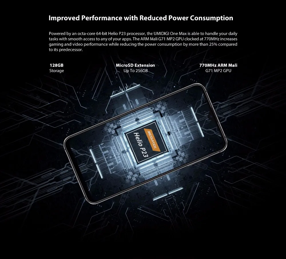 UMIDIGI One Max, глобальная версия, четыре ядра, 4 Гб, 128 ГБ, 6,3 дюйма, полный дисплей, двойная камера, NFC, беспроводное зарядное устройство, для лица, ID, смартфона