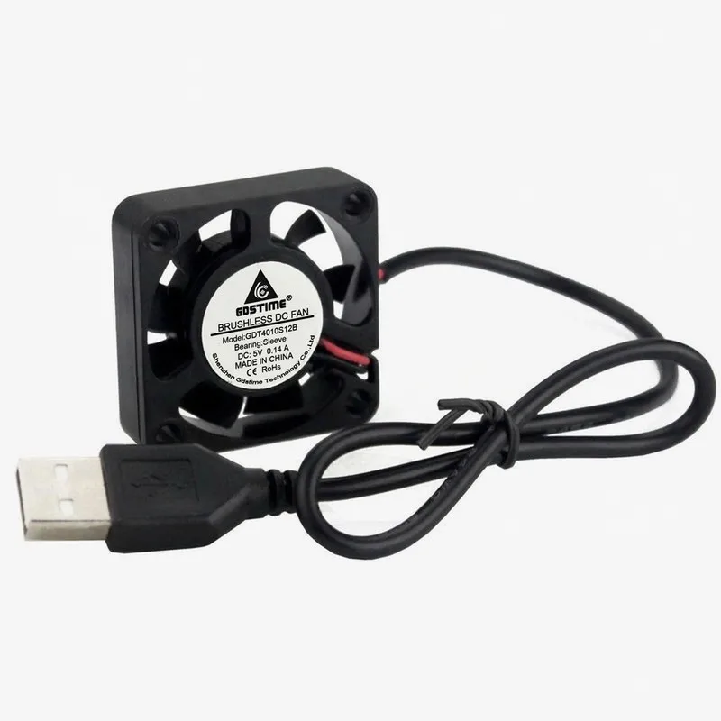 Маленький Бесщеточный вентилятор охлаждения постоянного тока Gdstime 5 В USB 40x40x10 мм 9