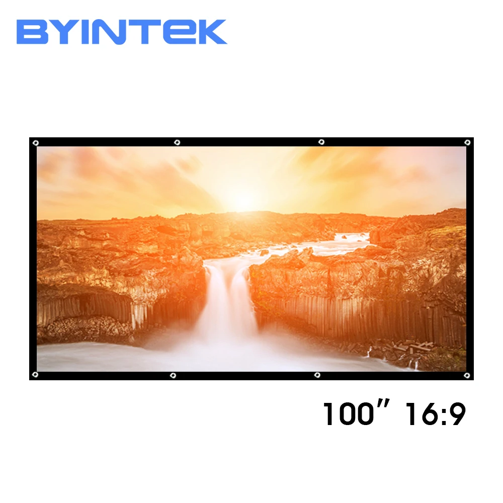BYINTEK 84 дюйма 100 дюймов 120 150 ПВХ Мягкий Складной HD 1080P домашний кинотеатр открытый