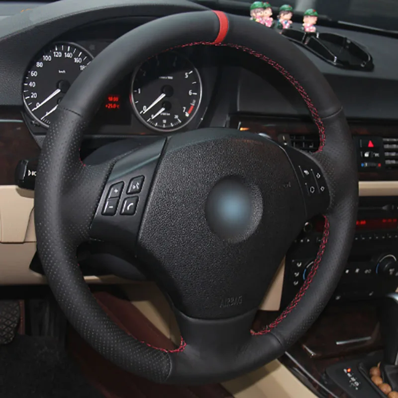 Новинка Противоскользящий черный кожаный чехол на руль для BMW E82 E90 320 318i 320i 325i 330i