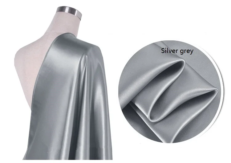 Silk slippery varieties of na fabric silk cloth satin 16.5 pure silver surface dress lining curtains pillows | Дом и сад