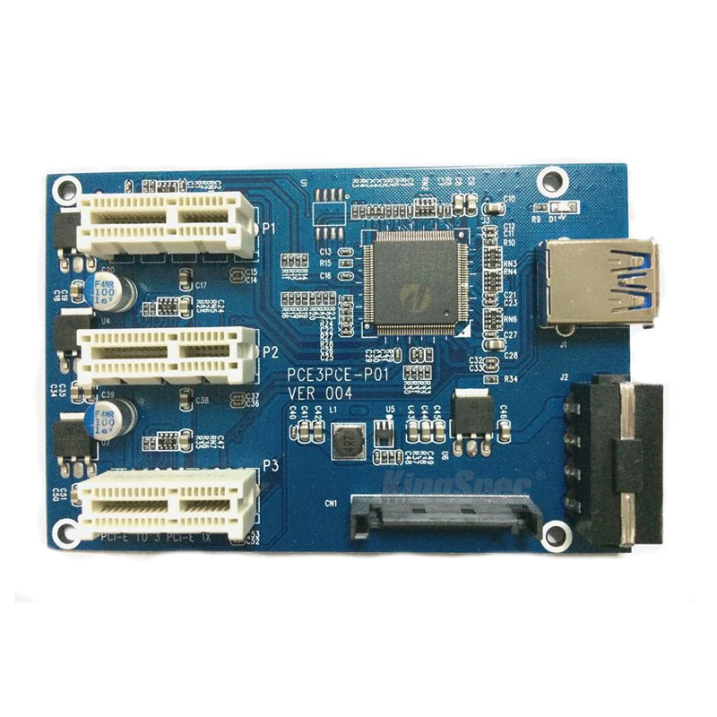 Pci-e Экспресс 1X 3 Порты и разъёмы 1x переключатель множитель концентратора Riser Card + USB