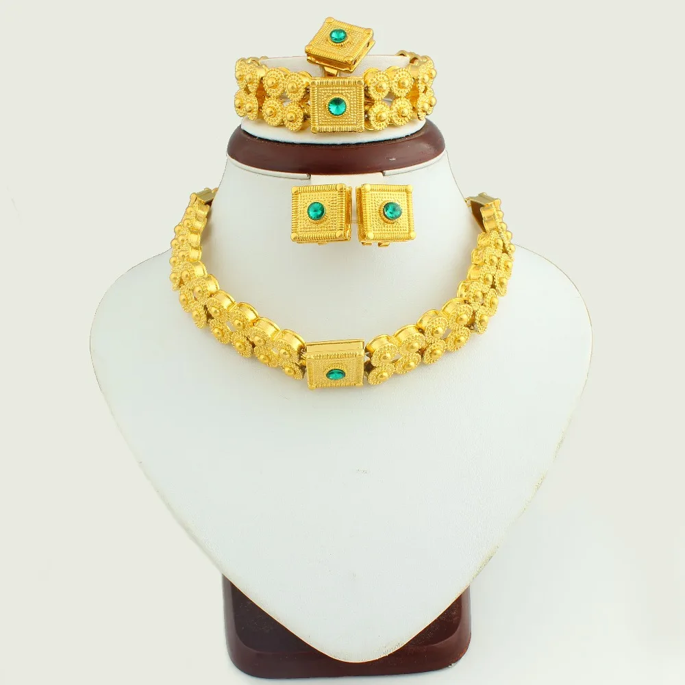 Новый комплект ювелирных изделий из эфиопского золота с кристаллами золотого