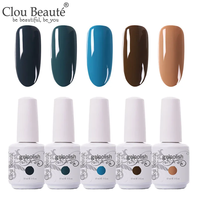 Clou Beaute 5 шт./лот УФ гель лак для ногтей Набор для маникюра геллак Полупостоянный гибридный дизайн ногтей УФ-гель для ногтей - Цвет: 5pcs-15ml-ZH21
