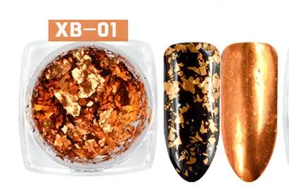 XB01 0,2 г/кор. DIY нерегулярные пигмент Блестки для ногтей хлопья блестки порошок «Волшебное зеркало» блестит золотой и серебряный цвета для художественного оформления ногтей - Цвет: XB01
