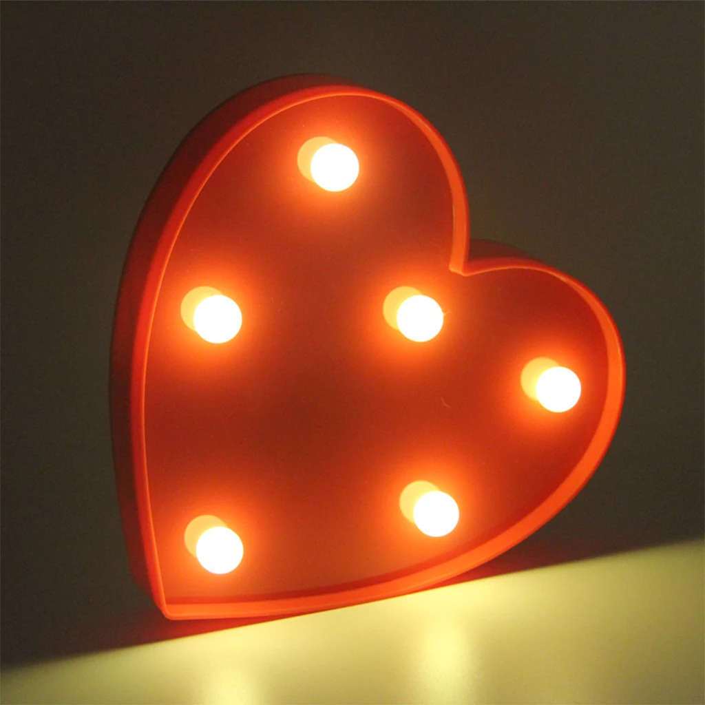 Heart L Ретро Стиль светодиодный Алфавит символов светильник DIY светильник письмо Ночная настольная лампа для вечерние Свадебный шатерный светильник Декор для дома и сада - Цвет: Heart L