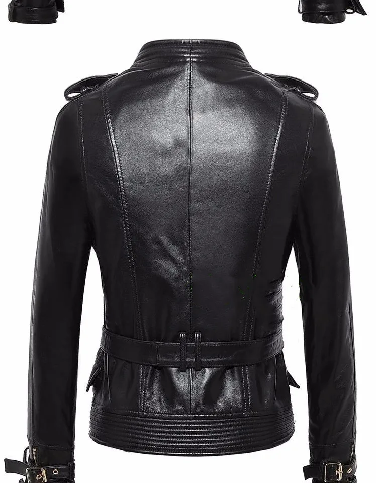 Джинсовая куртка настоящий полный Jaquetas Feminino Bomber осень новая овечья кожа женская секция тонкая куртка Локомотив большой размер