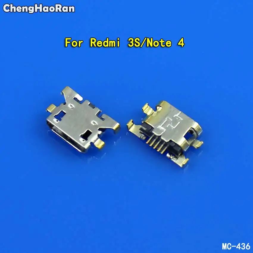 ChengHaoRan 10 шт. для Xiaomi Redmi 3S/Note4 Note 4 Micro USB Разъем питания Порт зарядки гнездовой