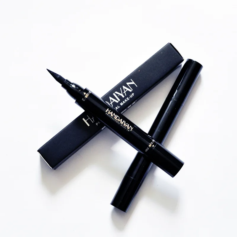 Waterproof HANDAIYAN Eyeliner pencil cosmetics double heads black color seal eyeliner 48pcs/lot DHL Free