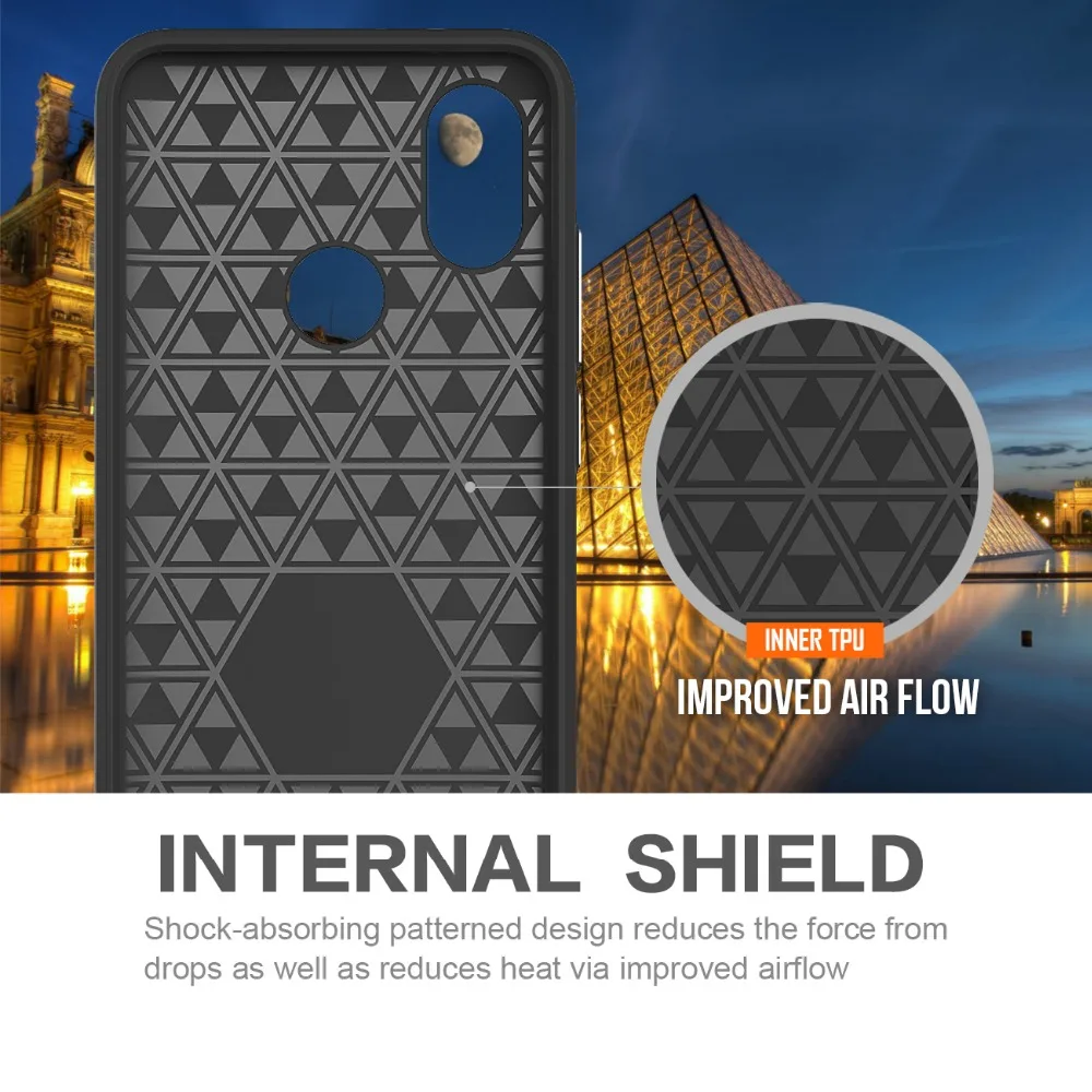 Dual Layer Hard PC Soft TPU Bumper Shockproof Cases for xiaomi Mi A2 6X Triangle Patterned Phone Accessories Cover Rugged Armor |
