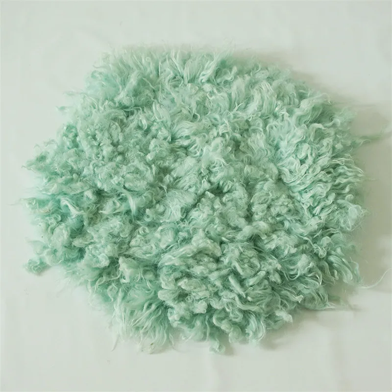 Light green Одеяло для фотосъемки новорожденных, реквизит, 60 см, ручная работа, австралийская шерсть, банкет, Flokati, реквизит для фотосъемки новорожденных, реквизит для детской фотосъемки - Цвет: Light green
