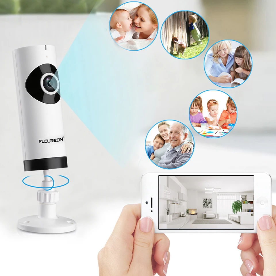 FLOUREON Беспроводной IP Камера 720P HD H.264 Ночное видение аудио Видеоняни и радионяни