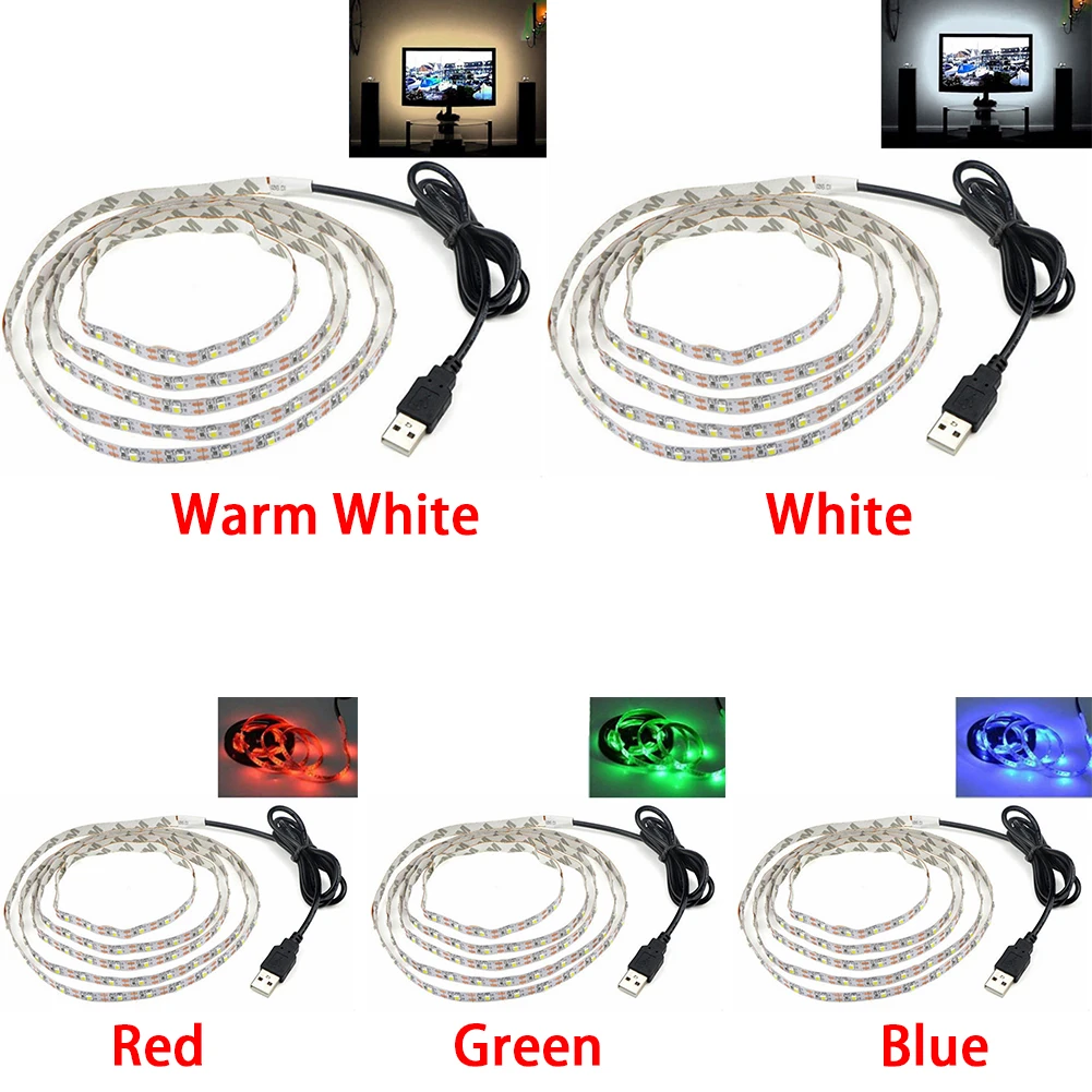 RGB гибкие DC 5 V ТВ фоне ленты SMD3528 USB Powered Светодиодная лампа Рабочий стол Декор |