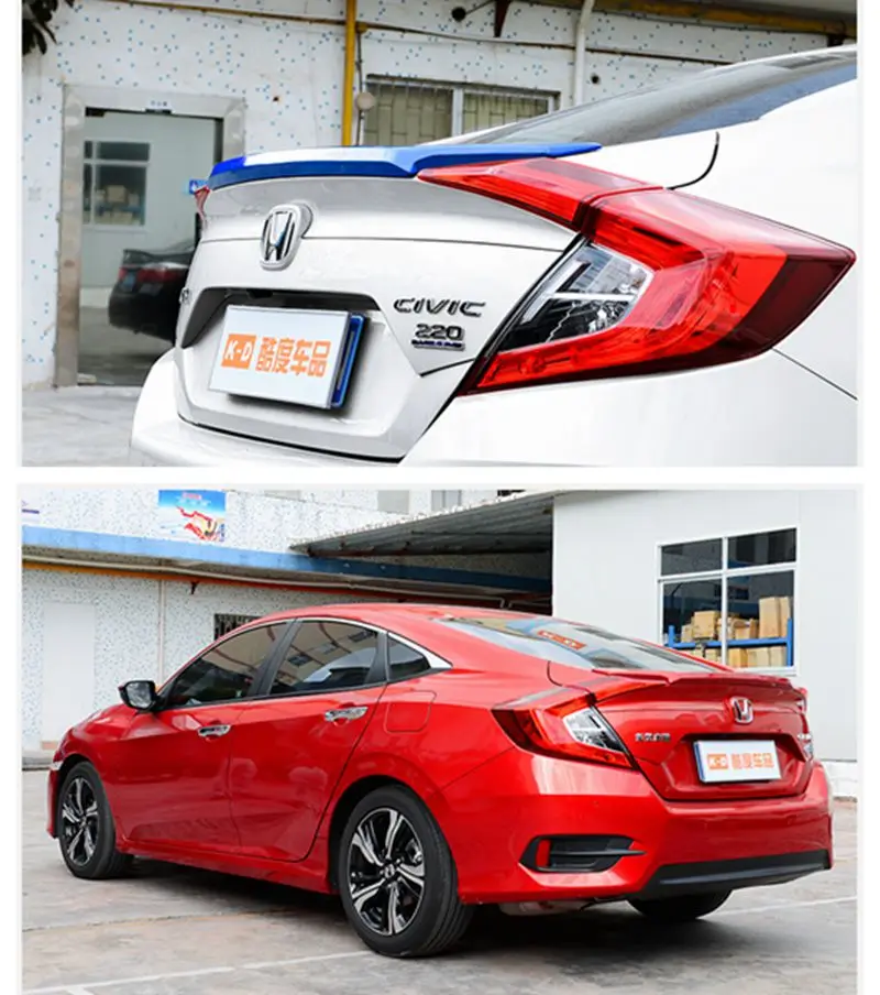 Для Honda Civic 10th Generation 4dr Sedan 2016 2017 ABS пластик Задняя Крышка багажника крыла
