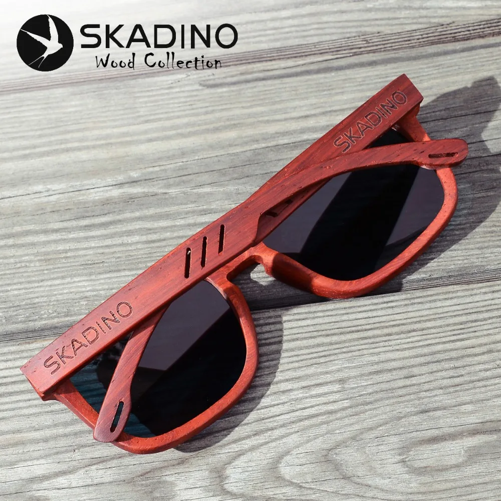 SKADINO UV400 поляризационные красные розовые полностью деревянные солнцезащитные очки модные солнцезащитные очки для женщин и мужчин с серыми линзами ручной работы крутой бренд