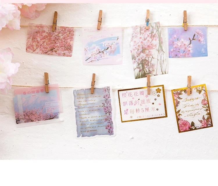 Kawaii Sakura милый набор наклеек бронзовая Цветочная наклейка s Art Kawaii DIY Украшение школьная пуля дневник в стиле Скрапбукинг