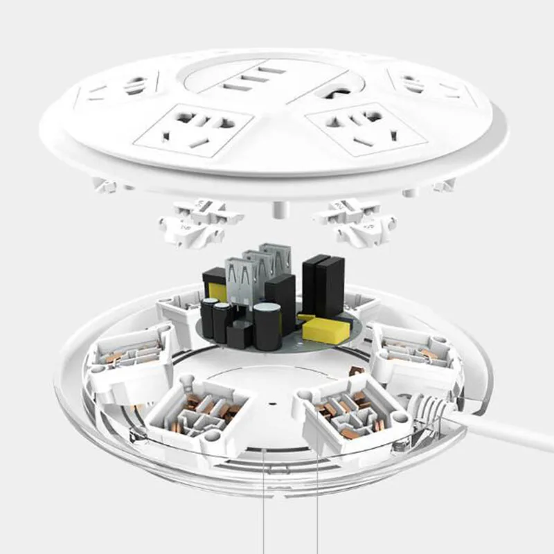 Xiaomi TP Защита от молнии 6 портов с 3 USB 2500 Вт 10A Быстрая зарядка 2.1A защита