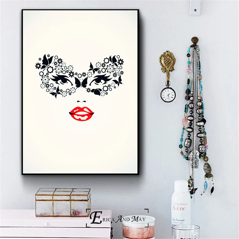 Black Butterfly Woman Abstract Wall Art Canvas Painting Poster For Home Decor Posters And Prints Unframed Decorative Pictures | Дом и сад