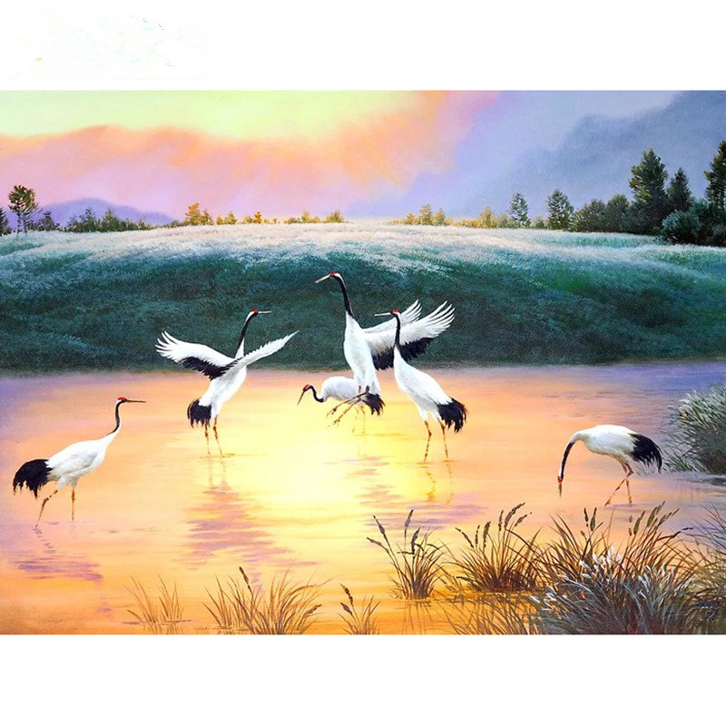 Zhui Star Full Herons круглая Алмазная дрель вышивка крестиком алмазная украшение в