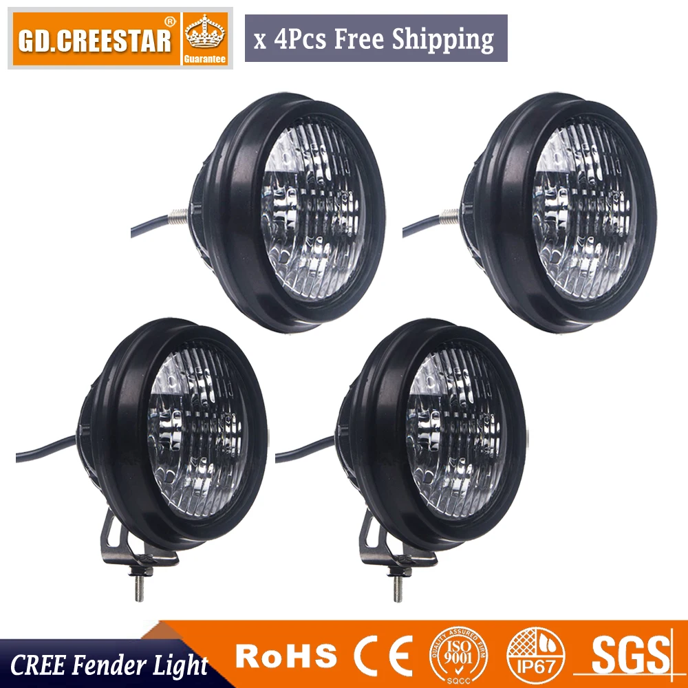 

40W 4.5'' inch LED WORK LIGHT 12V 24V Round OFFROAD AUTO SUV 4X4 TRUCK ATV 4WD AWD MOTORCYCLE TRACTOR REVERSE LAMPS HEADLIGHT x4