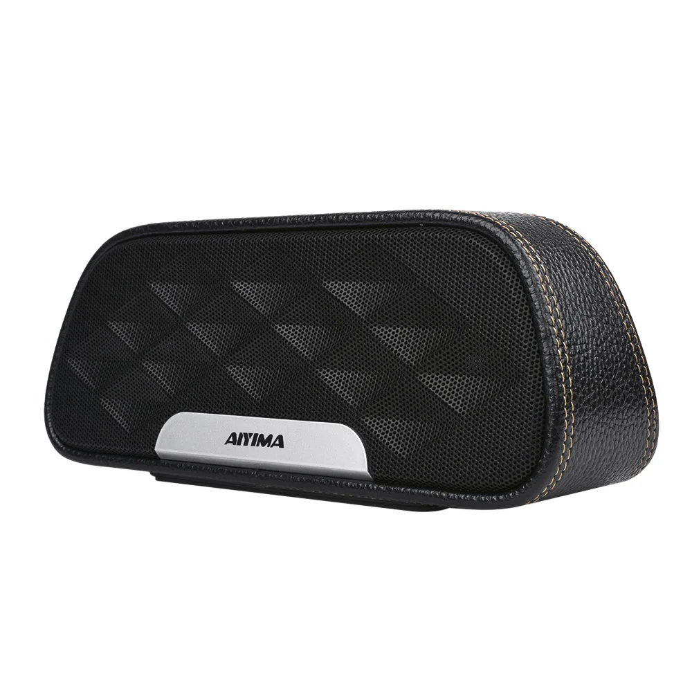 AIYIMA Bluetooth 4 2 портативный аудио стерео кожаный динамик 2x6 Вт полный спектр колонки