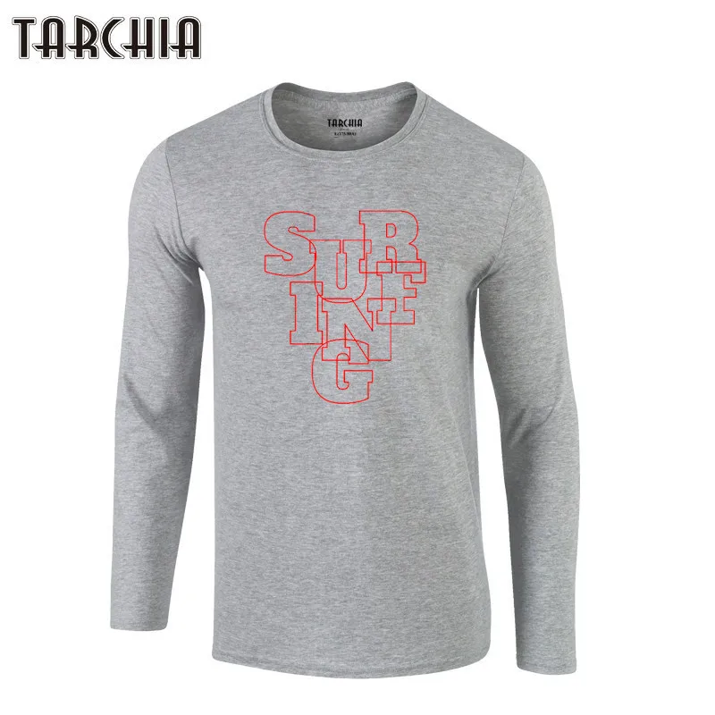 TARCHIA 2021 T Shirts Men Print Long Sleeve Tshirt New Short Clothing Boy Male T-Shirt Quality Go Surfing Fashion | Мужская одежда