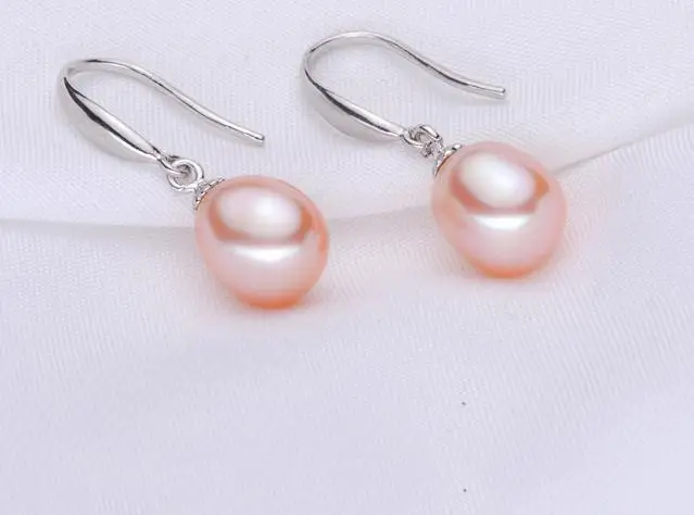 Очаровательная ПАРА ЮЖНОГО МОРЯ 11-12 мм барокко золото розовый жемчуг earring925s |