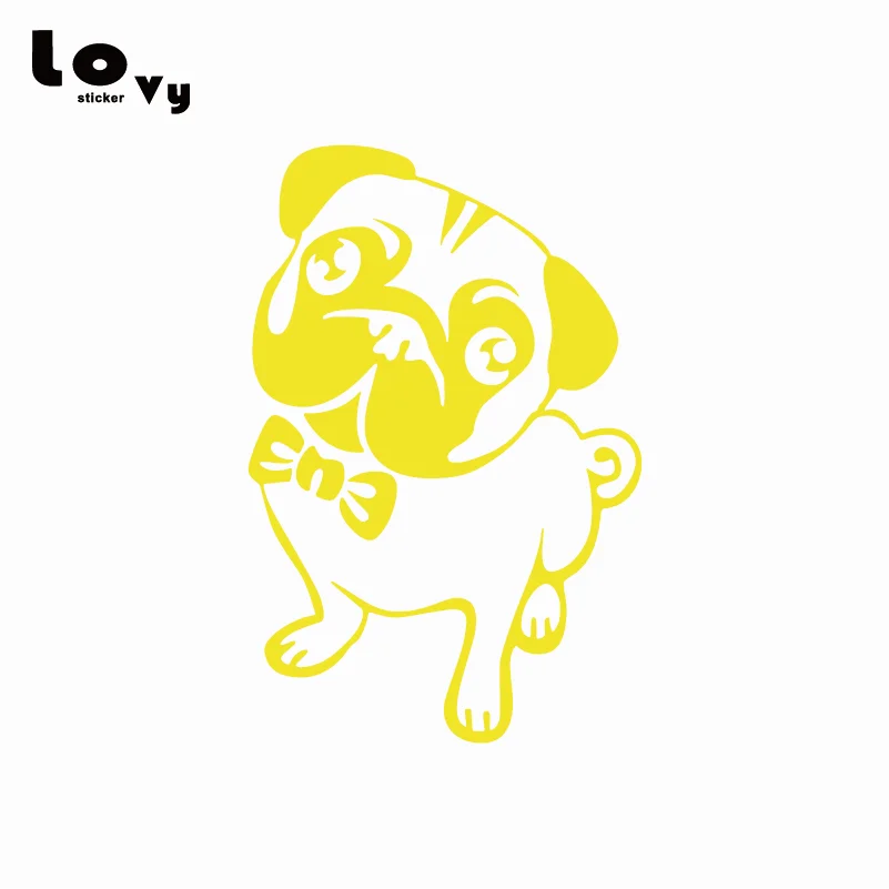 Lovely Pug Dog Vinyl Car Sticker Cartoon Animal Decal for Window Door Body Decoration CA0290 | Автомобили и мотоциклы