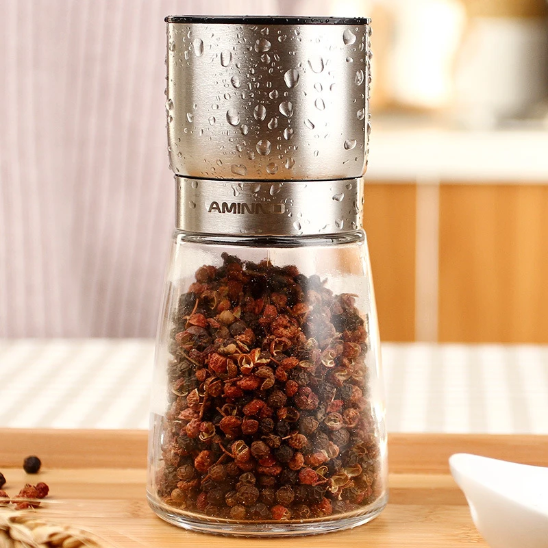 Высокое качество стекла мельница для перца Slim Fit spice соль перец Grinder кухонные