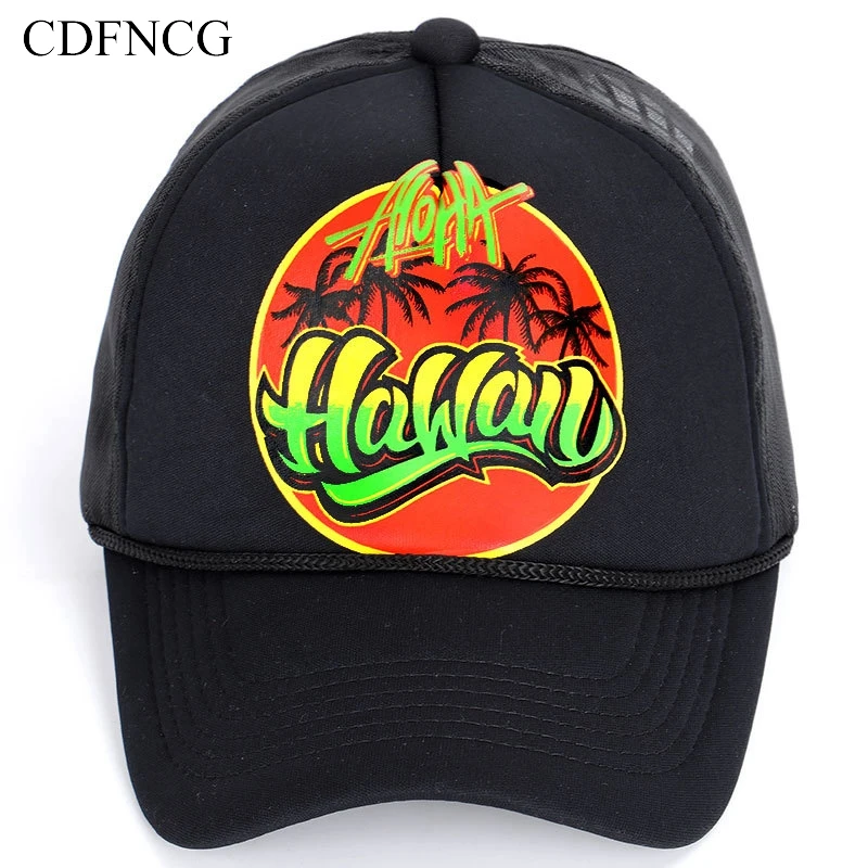 CDFNCG 2019 летняя дышащая бейсболка с поп принтом Hawaii Beauty уличная туристическая