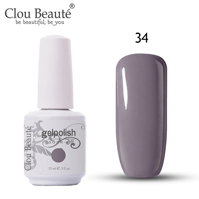 11034 Clou Beaute 15 мл замачиваемый УФ светодиодный Гель-лак для ногтей Базовое покрытие без протирания гель для ногтей золотой блеск телесного цвета лак 244 цветов - Цвет: 11034