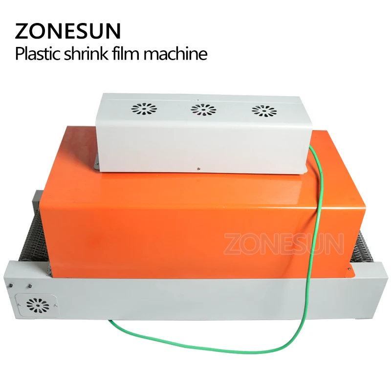 

ZONESUN Automatic Shrink Machine PVC Film Shrinking Heat Package Sleeve Plastic Packing box tableware food sealler strapper tool