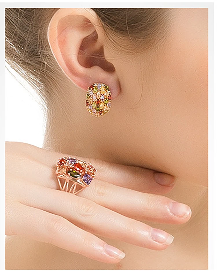 Трендовые женские/женские 18-каратные серьги-Клипсы из желтого золота с фианитами