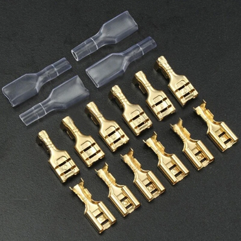 100 пар 6 3 мм латунные обжимные клеммы гнездовые контакты с изолированной