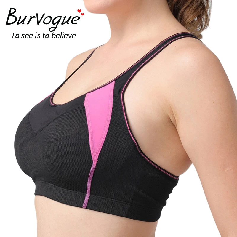 Burvogue Women Yoga Sports Bra Fitting High Impact Gym Racerback Padded Compression Running Absorb Sweat Plus Size D | Спорт и