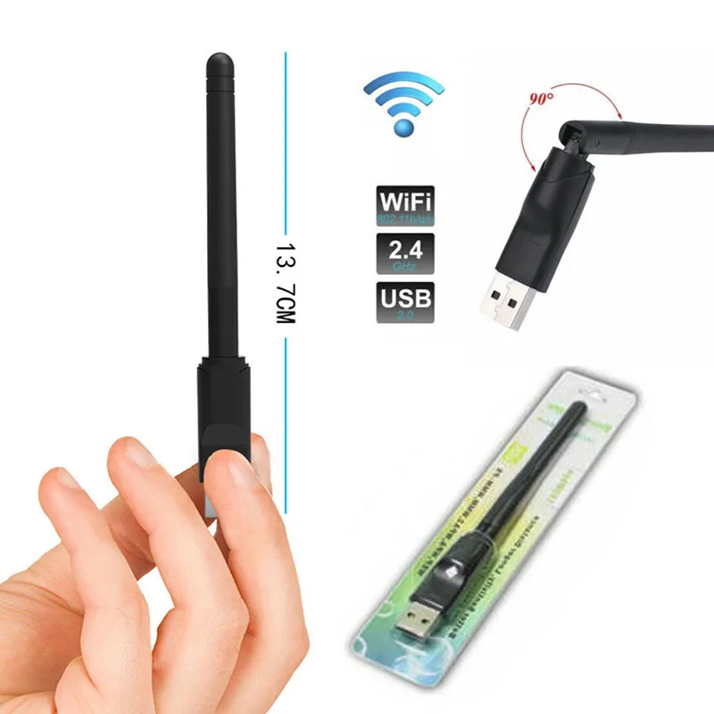 Новинка USB 2 0 WiFi беспроводная сетевая карта адаптер с поворотная антенна для