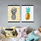 Настенные картины с акварелью, низким содержанием ананаса, домашнее украшение для кухни, тропические фрукты, искусство, фотография, домашний декор для стен