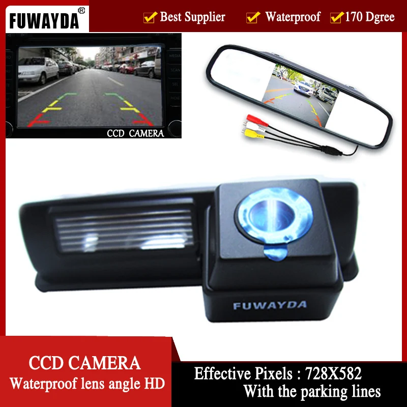 

FUWAYDA CCD Car Rear View Camera for Toyota HARRIER / ALTEZZA / PICNIC / ECHO VERSO / CAMRY 4.3 Inch Rear view Mirror Monitor