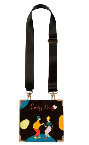 Swinging day Винтажная YIZISTORE вышитая Ретро Женская Повседневная мини сумка-мессенджер рамка на плечо маленькая вышивка в виде букв на бархате сумки через плечо - Цвет: Swinging day