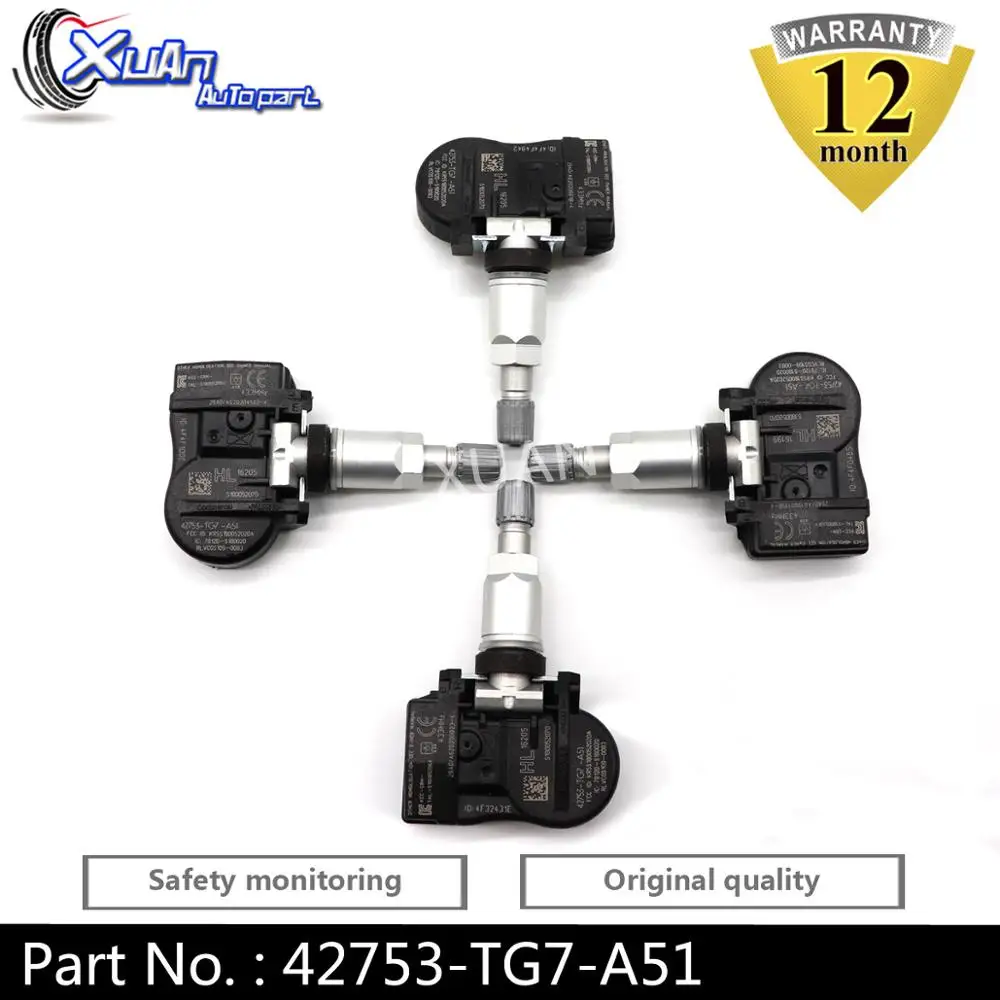 XUAN TPMS датчик давления в шинах 42753-TG7-A51 для Honda Pilot RIDGELINE ACURA NSX 3.5L- 433 МГц