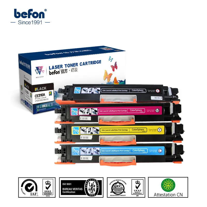 befon CE310A CE311A CE312A CE313A 126A Color Toner Cartridge Compatible for HP LaserJet Pro CP1025 M275 100 MFP M175a M175nw