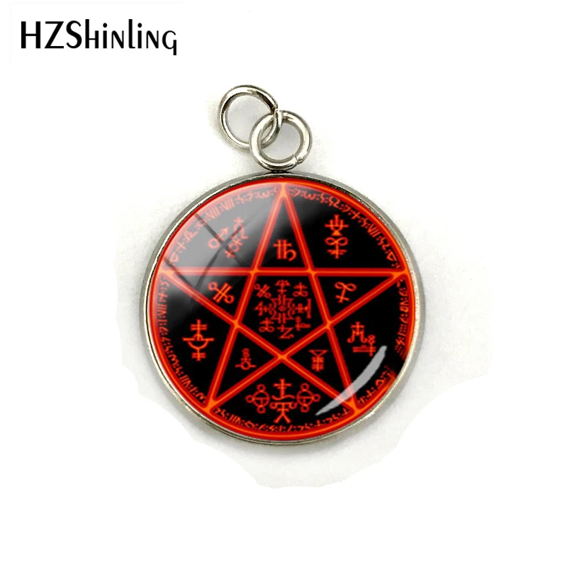 Модные Стиль яркий Алукард пентаграмма бижутерия со стеклянными кабошонами из