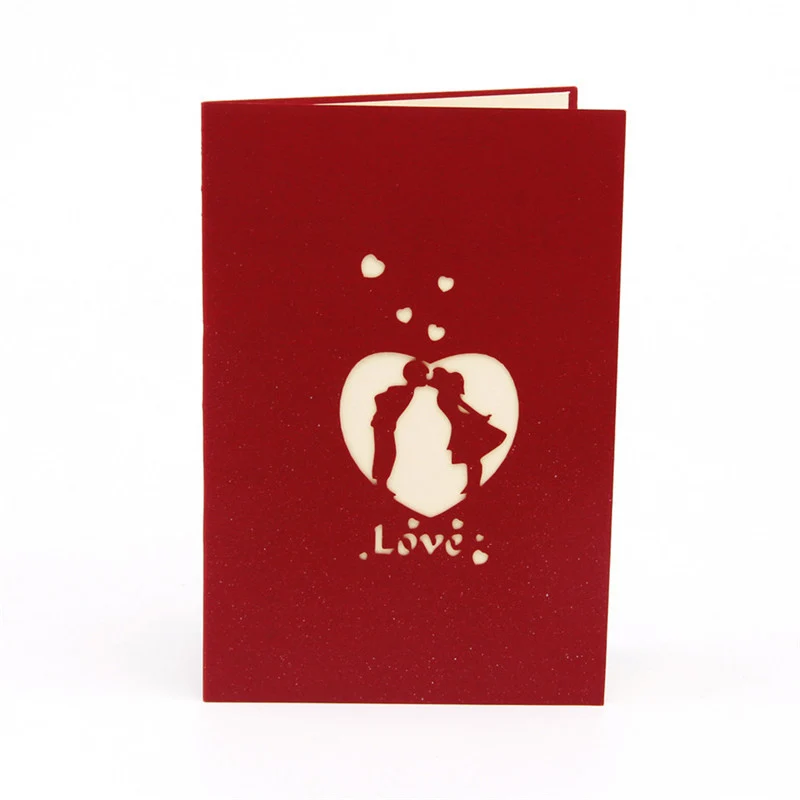 3D лазерная резка любовь сердца бумажные приглашения открытки вечерние свадебные