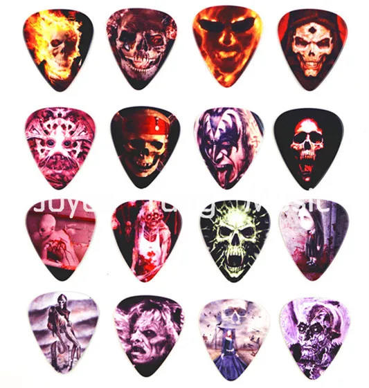 

Lots of 100pcs Rock Pirate Skull Devil Guitar Picks Printed Both Sides Plectrums Free Shipping