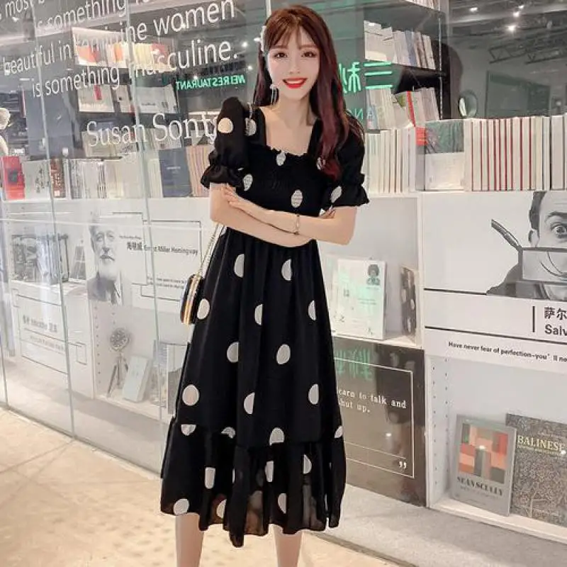 Женское винтажное длинное платье в горошек vestidos mujer 2019 новое летнее пляжное