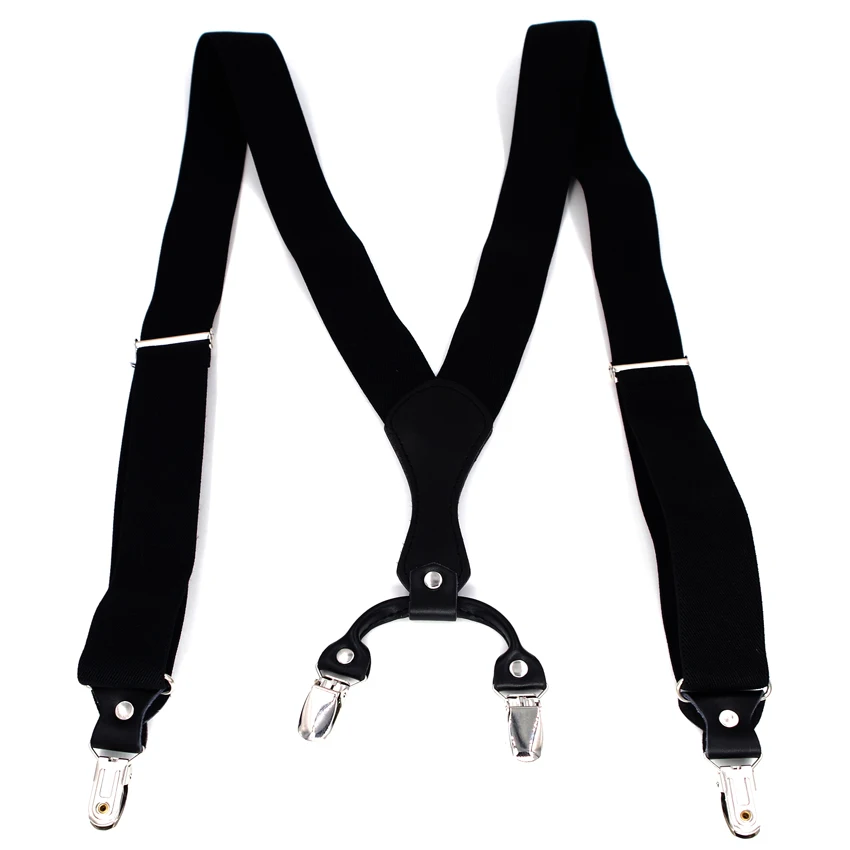 JIERKU подтяжки мужские кожаные подтяжки 4 зажима Suspensorio модные брюки ремень подарок для отца/мужчины Tirantes Hombre