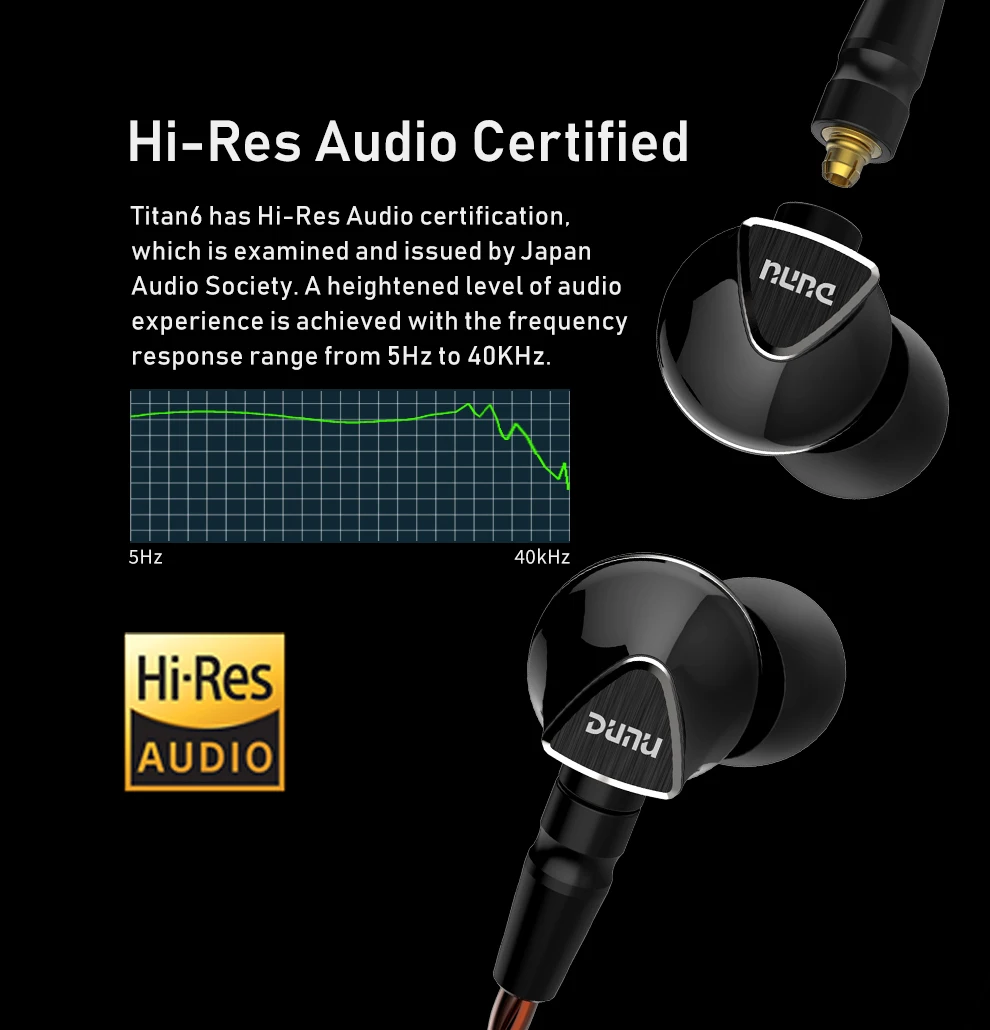 Оригинальные наушники DUNU TITAN 6 с бериллиевой диафрагмой динамические Hi-Fi стерео наушники Hi-Res аудио наушники DJ Металлическая гарнитура в уши T6