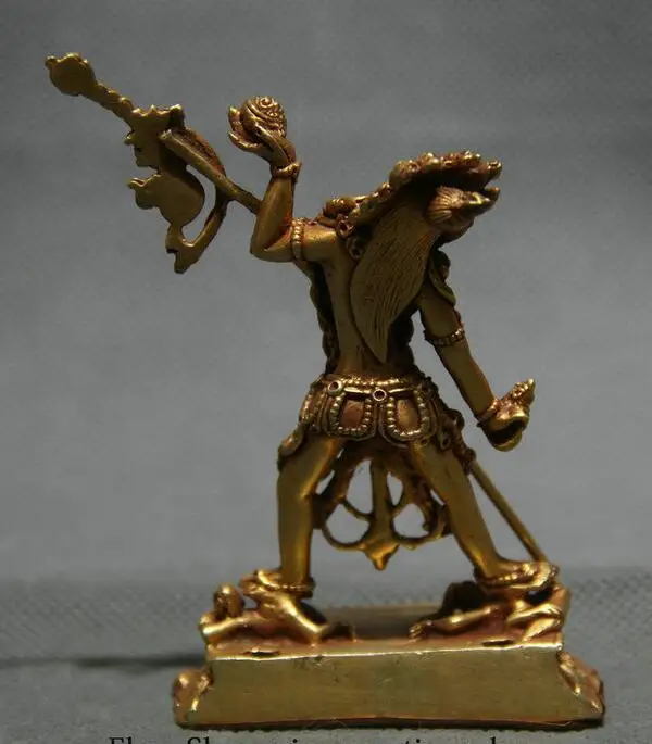 9.5 СМ Старый Тибет Храм Бронзовый Свинка Дакини Ваджрайогини Ваджраварахи Статуя