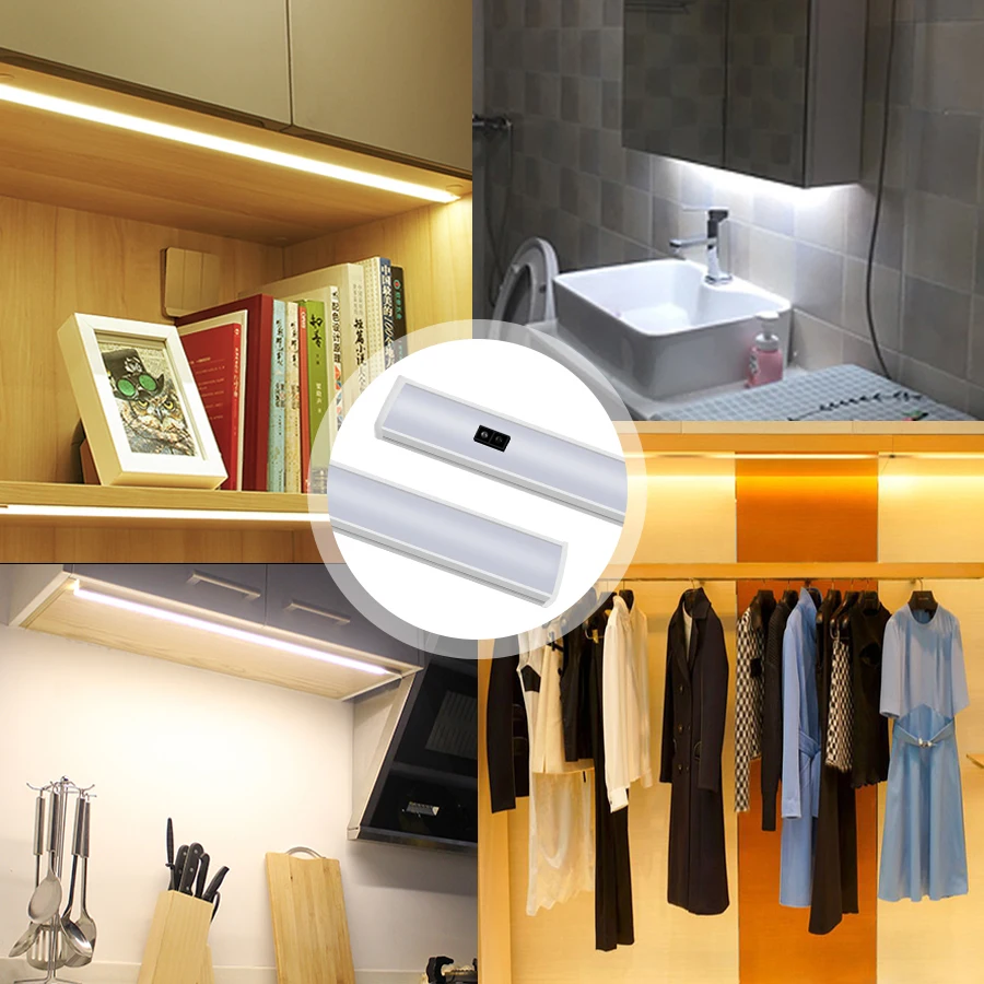 

Foxanon Hand Sweep Bed Motion Sensor LED Cabinet Light 12V LED Night Lamp 30cm 40cm 50cm Wardrobe Light for Home Armario Stairs