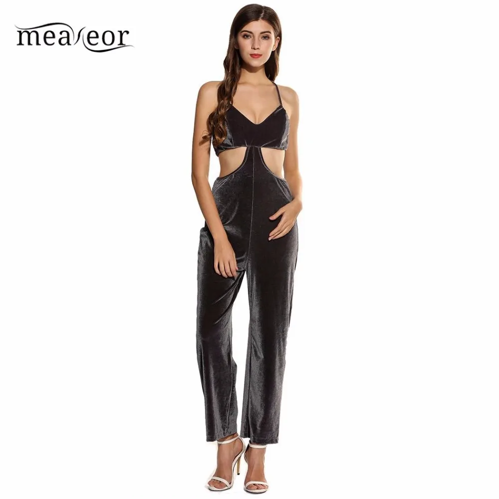 Meaneor Fashion Women Jumpsuits Sexy Sleeveless Exposed Solid Pants Strap Adjustable Rompers High Waist Summer Jumpsuit | Женская одежда
